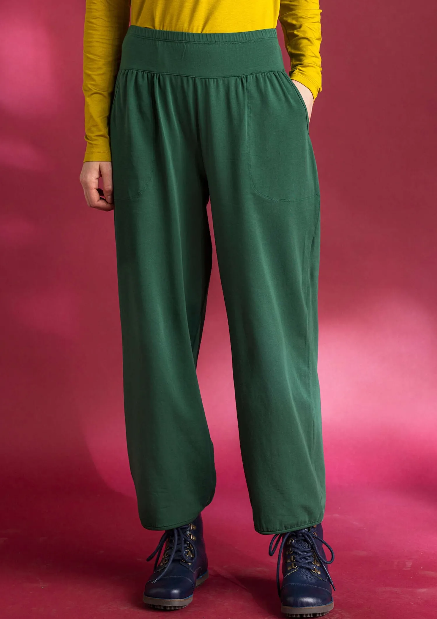 Outlet Gudrun Sjödén Jerseyhose aus Bio-Baumwolle/Elasthan dunkelgrün