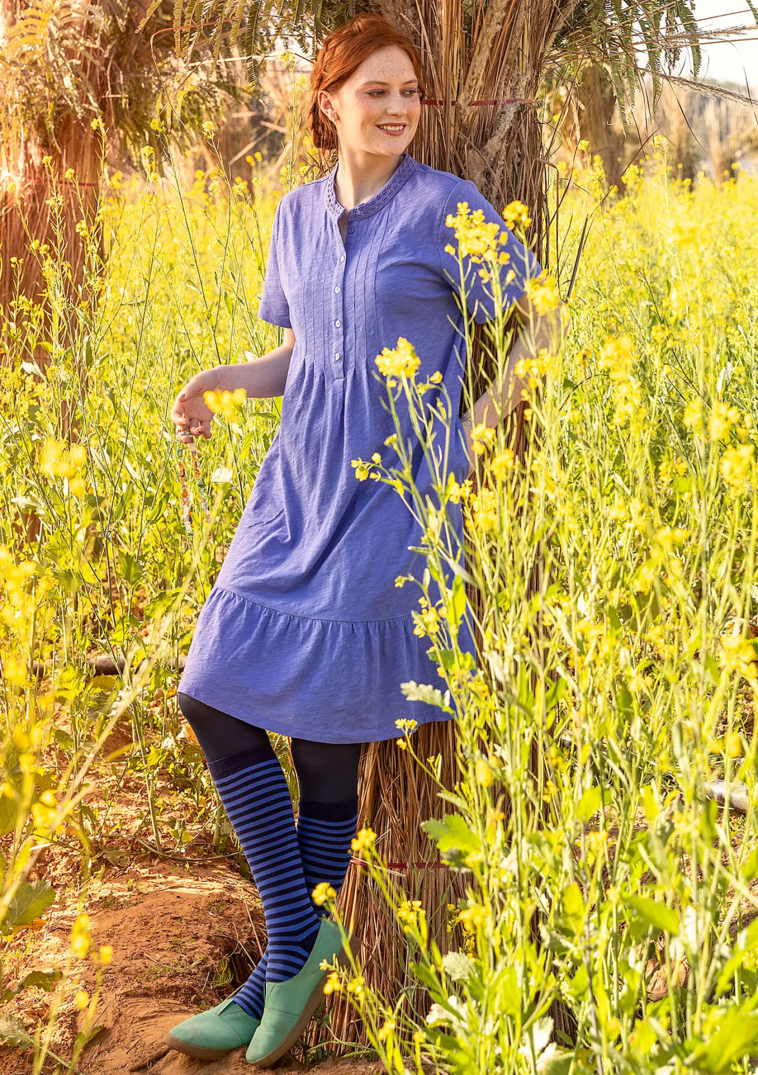Flash Sale Gudrun Sjödén Jerseykleid aus Bio-Baumwolle lotusblau