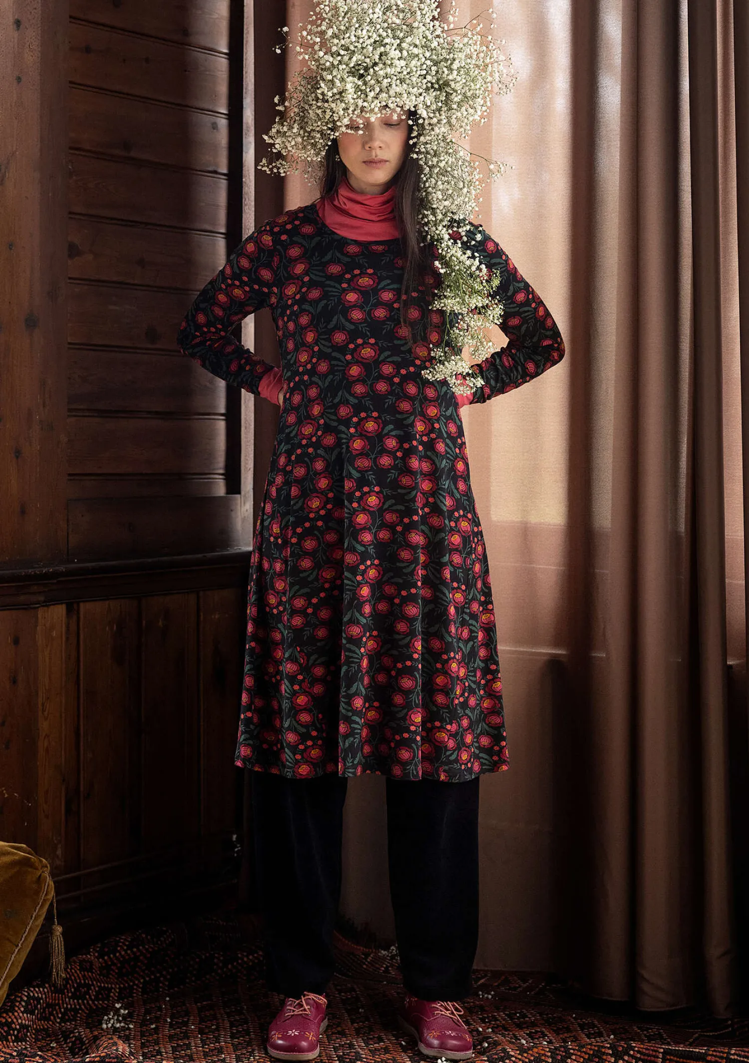 Store Gudrun Sjödén Jerseykleid „Dagny“ aus Lyocell/Elasthan mohn