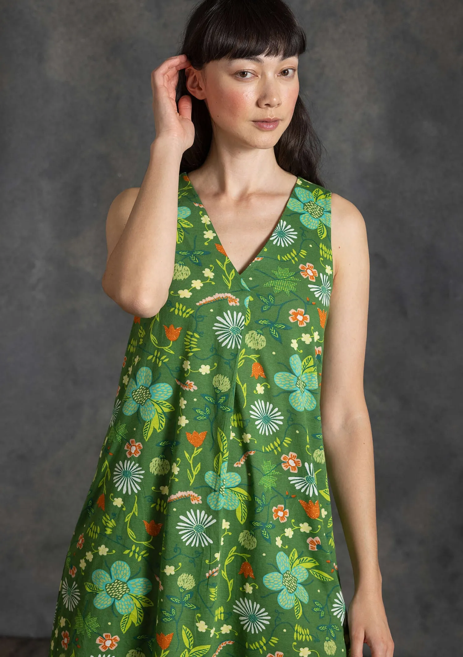 Discount Gudrun Sjödén Jerseykleid „Midsommarsol“ aus Bio-Baumwolle seegras