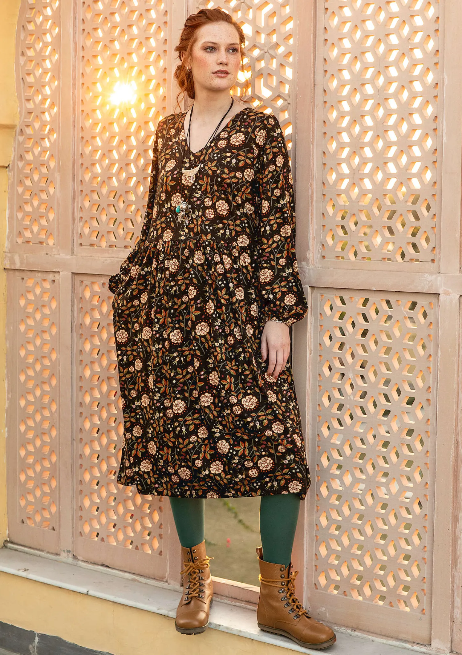 Cheap Gudrun Sjödén Jerseykleid „Nyponros“ aus Bio-Baumwolle/Modal indigo