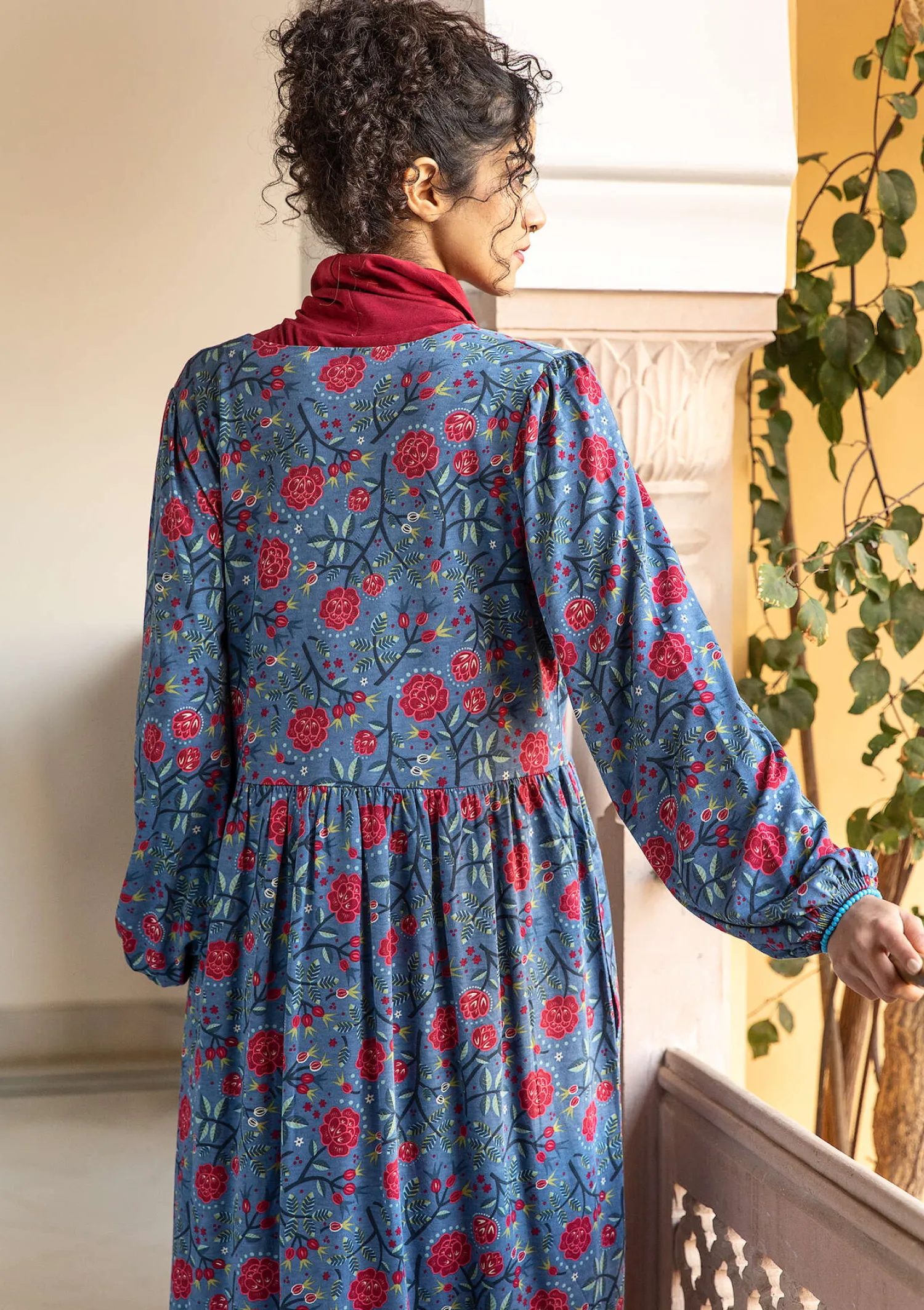 Best Gudrun Sjödén Jerseykleid „Nyponros“ aus Bio-Baumwolle/Modal cassis