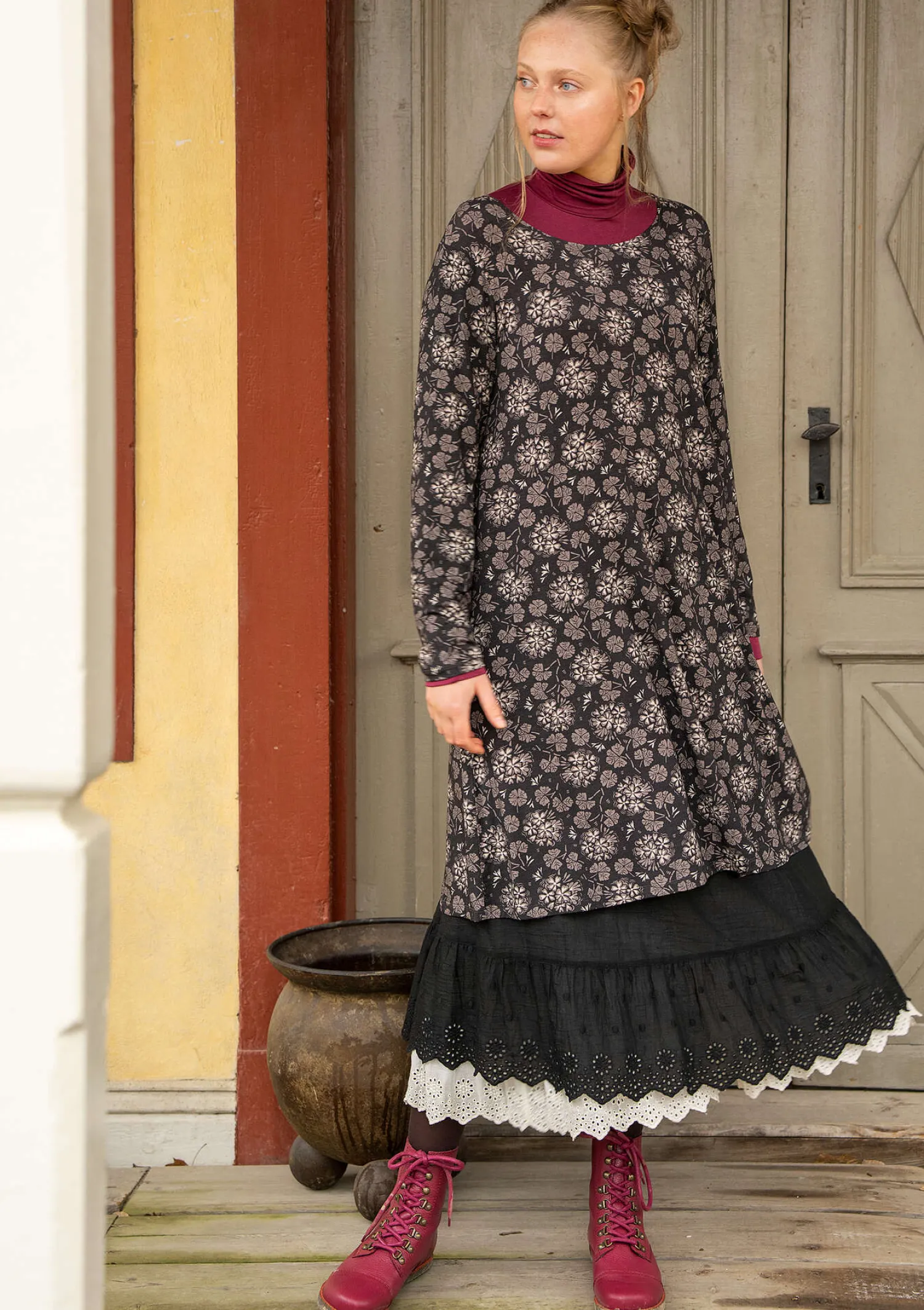 Best Sale Gudrun Sjödén Jerseykleid „Pelargon“ aus Lyocell/Elasthan schwarz
