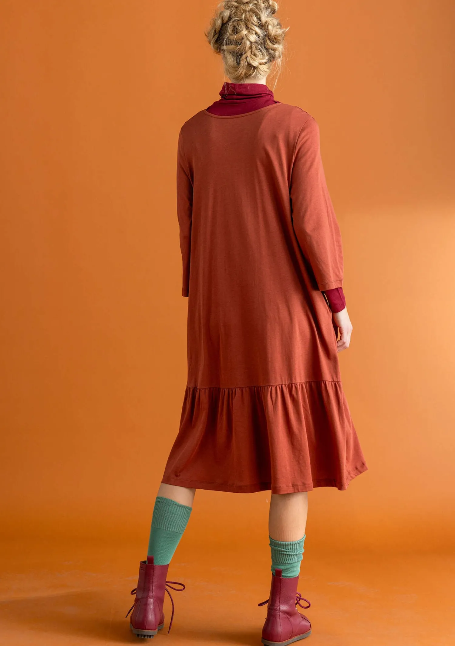Cheap Gudrun Sjödén Jerseykleid „Tyra“ aus Bio-Baumwolle/Modal malachit-gemustert