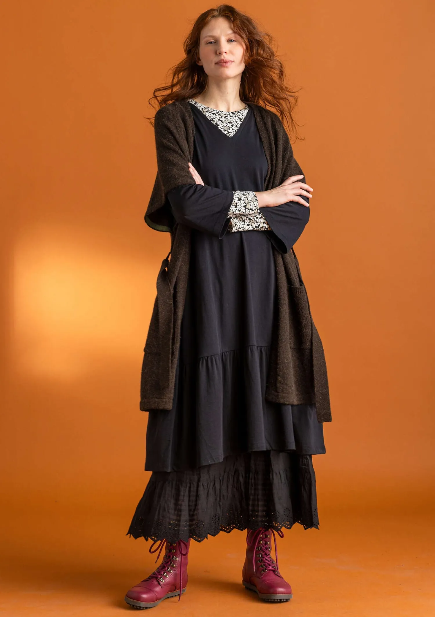Shop Gudrun Sjödén Jerseykleid „Tyra“ aus Bio-Baumwolle/Modal malachit-gemustert