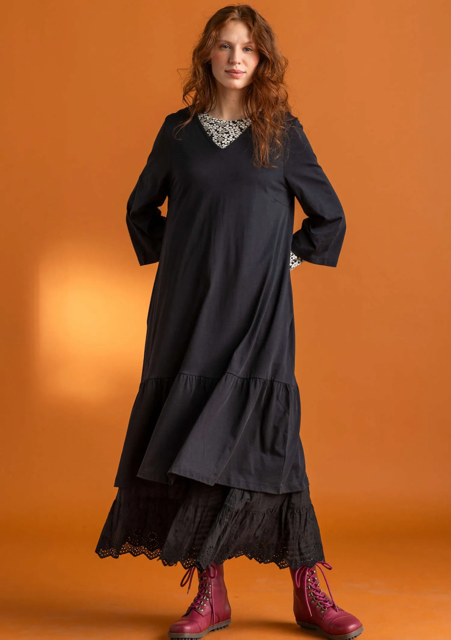 Best Gudrun Sjödén Jerseykleid „Tyra“ aus Bio-Baumwolle/Modal cerise-gemustert