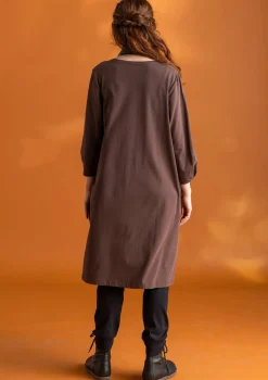 Hot Gudrun Sjödén Jerseykleid „Ylva“ aus Bio-Baumwolle/Elasthan leinenblau-gemustert