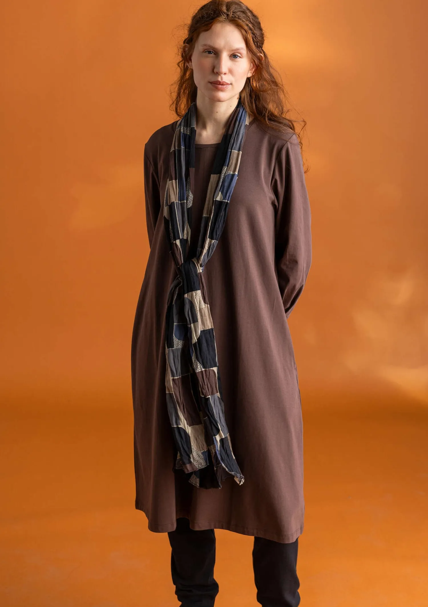 Cheap Gudrun Sjödén Jerseykleid „Ylva“ aus Bio-Baumwolle/Elasthan röstkaffee