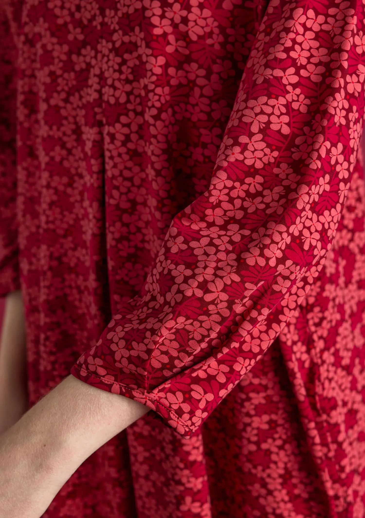 Clearance Gudrun Sjödén Jerseykleid „Ylva“ aus Bio-Baumwolle/Elasthan leinenblau-gemustert
