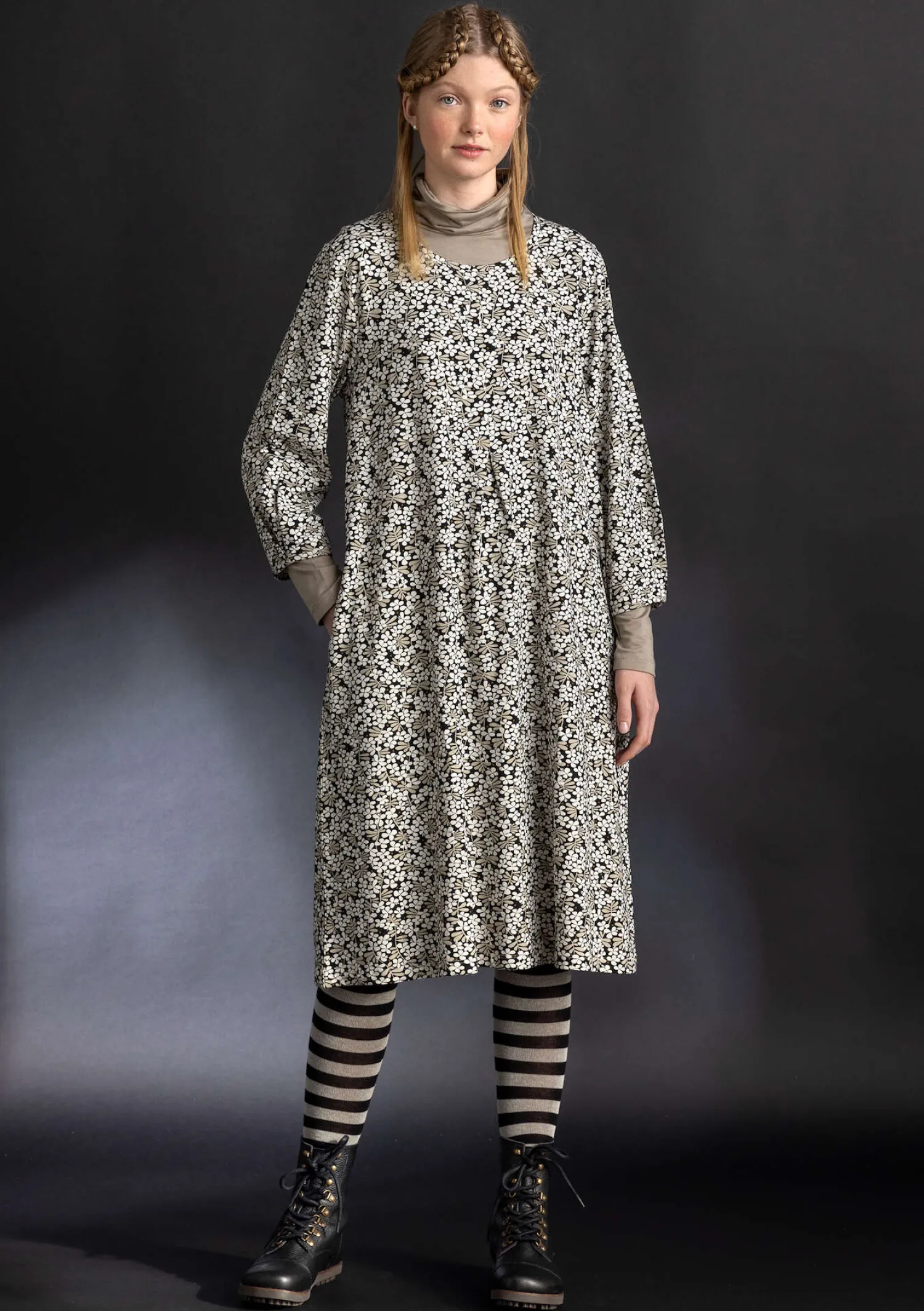 Cheap Gudrun Sjödén Jerseykleid „Ylva“ aus Bio-Baumwolle/Elasthan röstkaffee