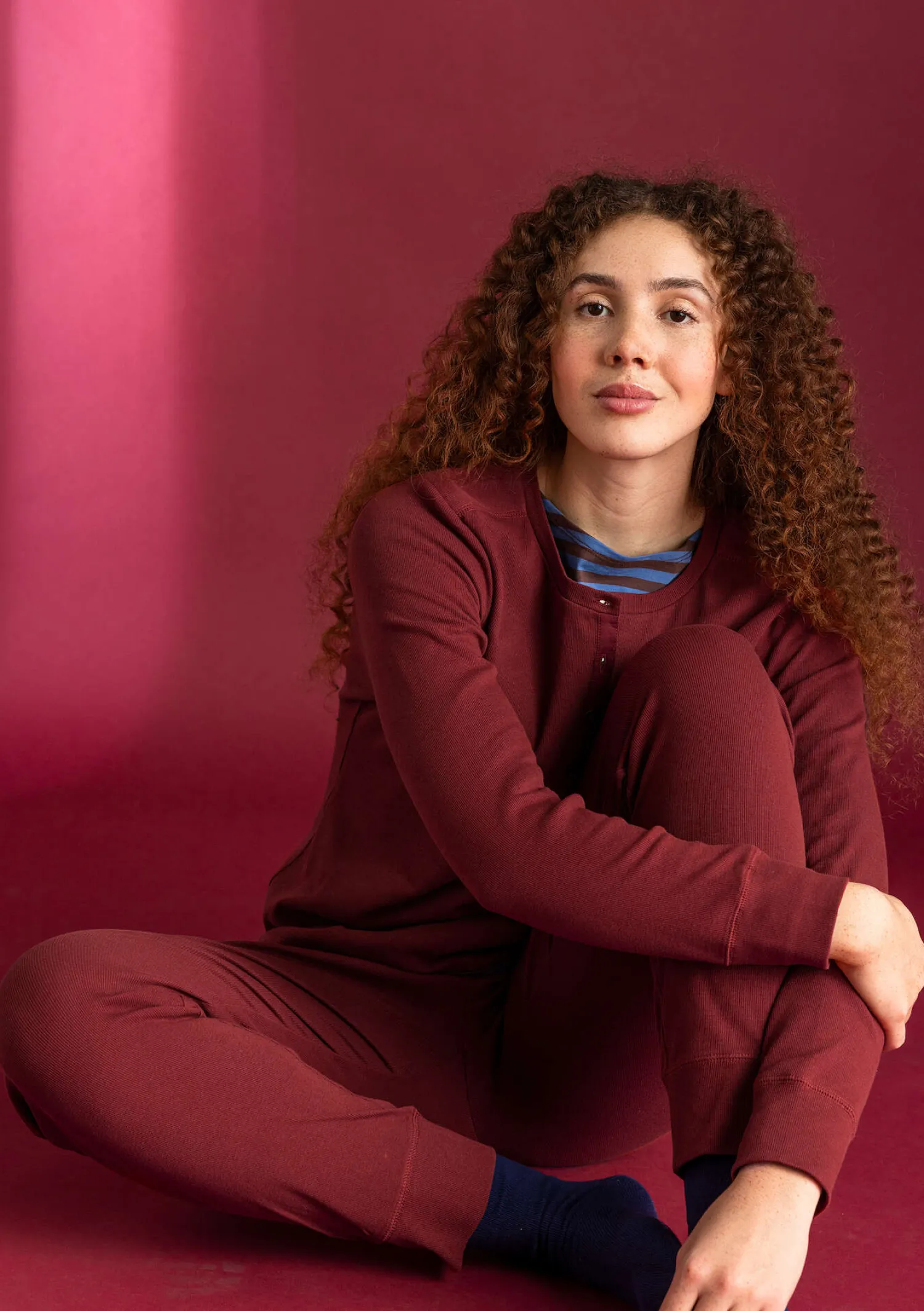 Store Gudrun Sjödén Jerseyleggings aus Bio-Baumwollripp opalgrün
