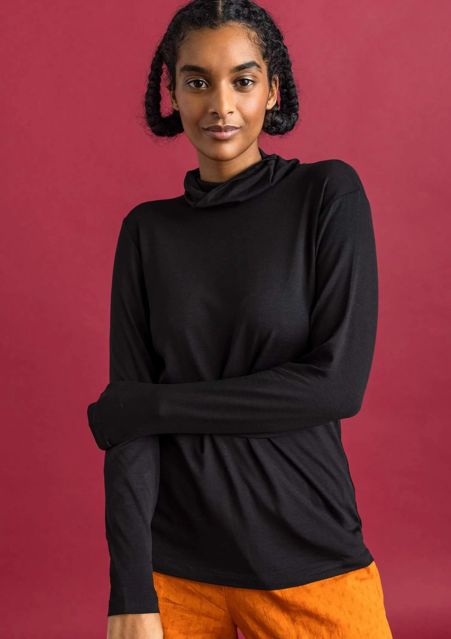 Flash Sale Gudrun Sjödén Jersey-Rollkragenshirt aus Lyocell/Elasthan opalgrün