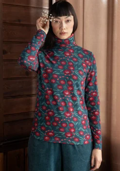Best Sale Gudrun Sjödén Jersey-Rollkragenshirt „Dagny“ aus Lyocell/Elasthan mohn