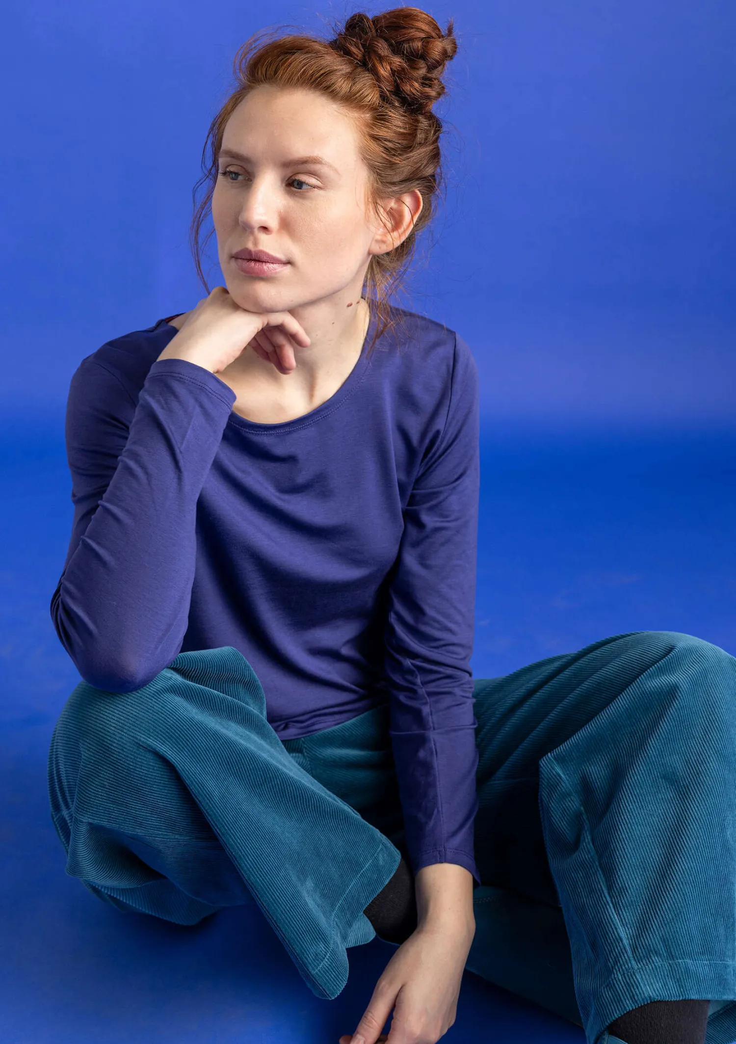 Best Sale Gudrun Sjödén Jerseyshirt „Helga“ aus Lyocell/Elasthan veilchen