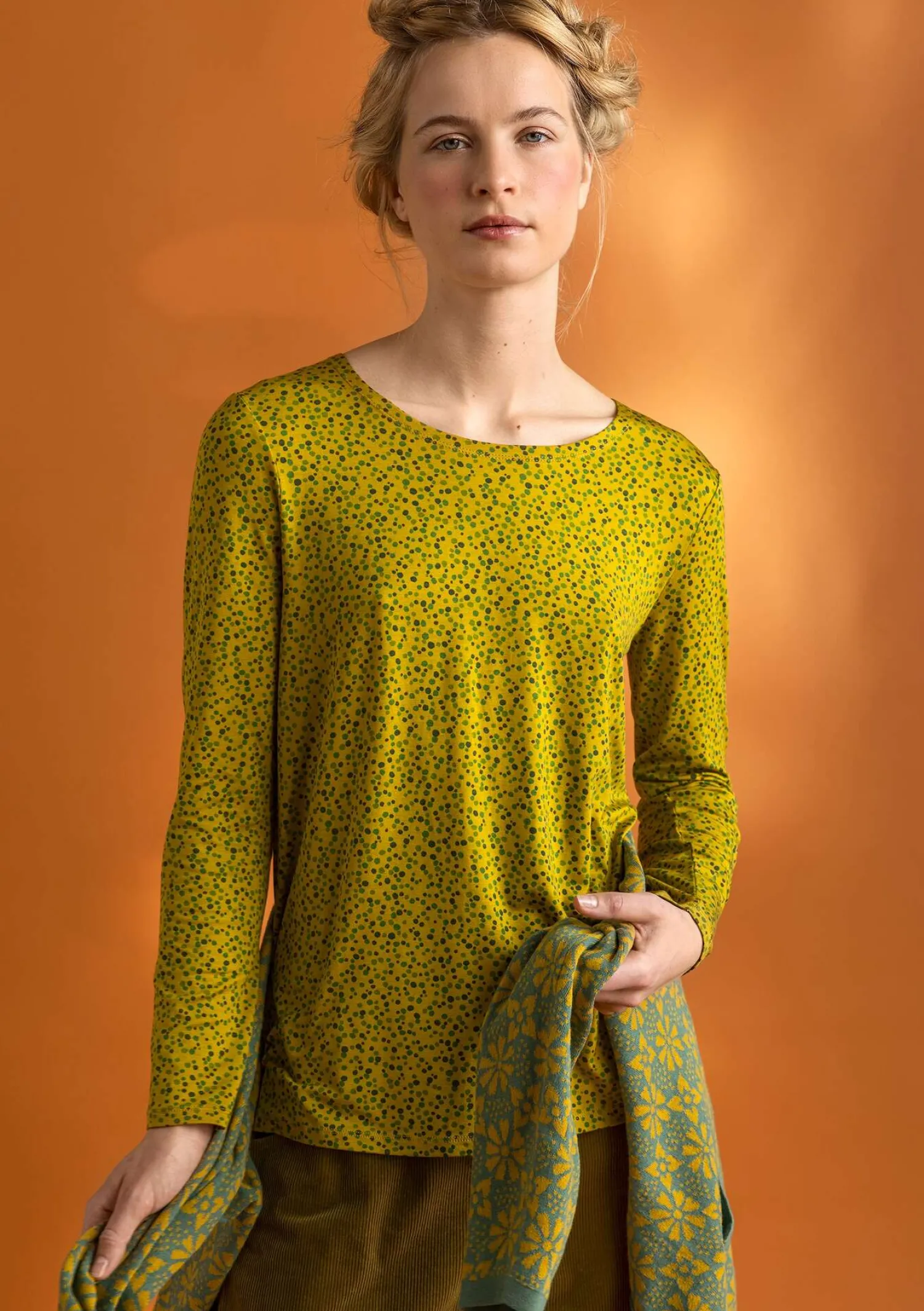 Store Gudrun Sjödén Jerseyshirt „Helga“ aus Lyocell/Elasthan jade-gemustert