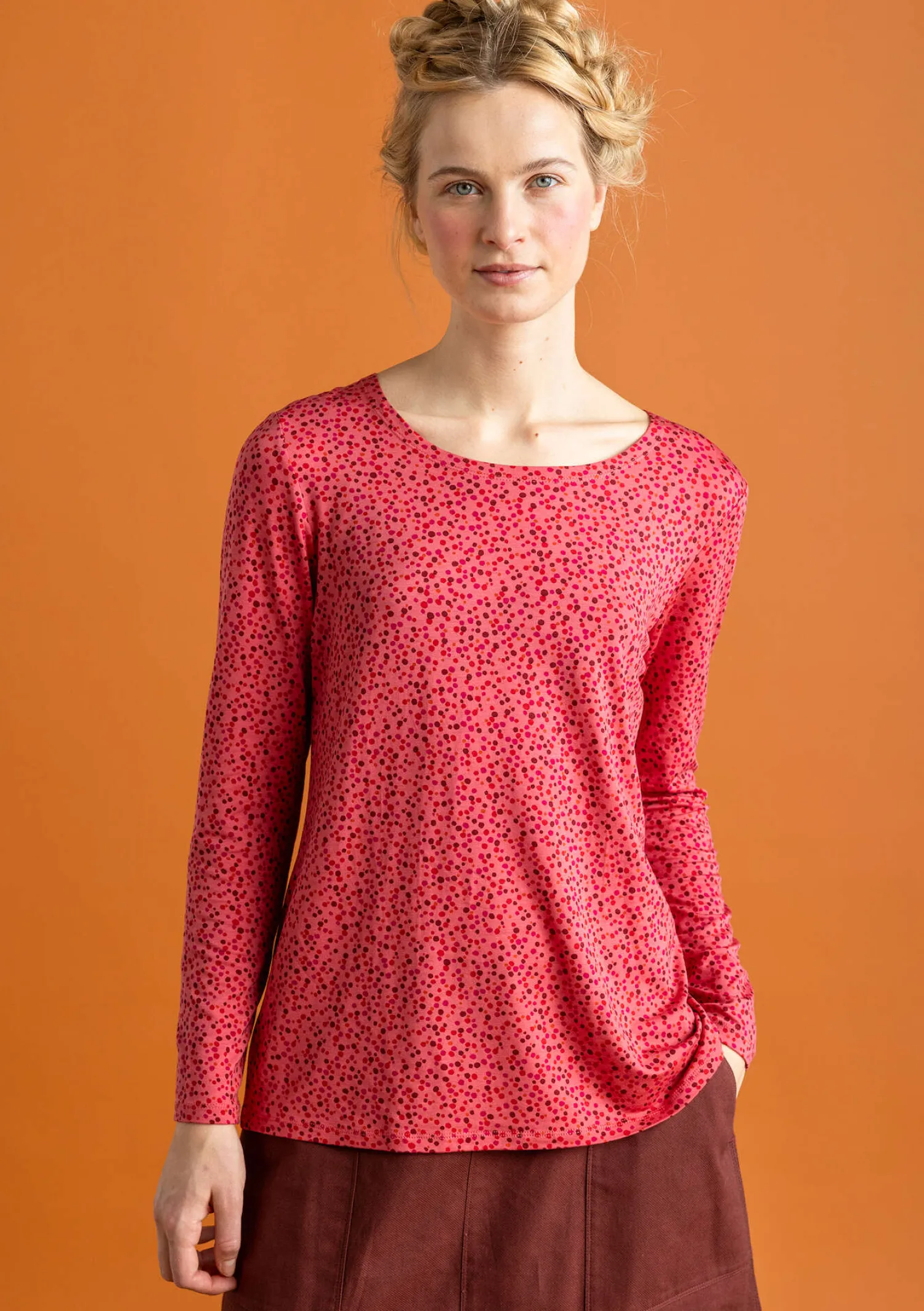 Best Gudrun Sjödén Jerseyshirt „Helga“ aus Lyocell/Elasthan jade-gemustert