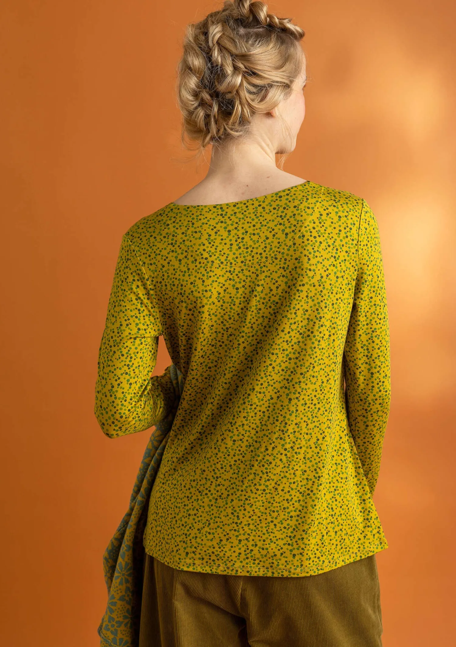 Online Gudrun Sjödén Jerseyshirt „Helga“ aus Lyocell/Elasthan olivenöl-gemustert