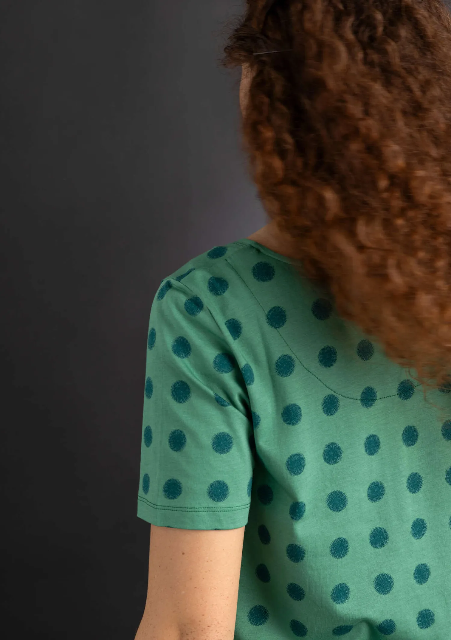Cheap Gudrun Sjödén Jerseyshirt „Tyra“ aus Bio-Baumwolle/Modal malachit-gemustert
