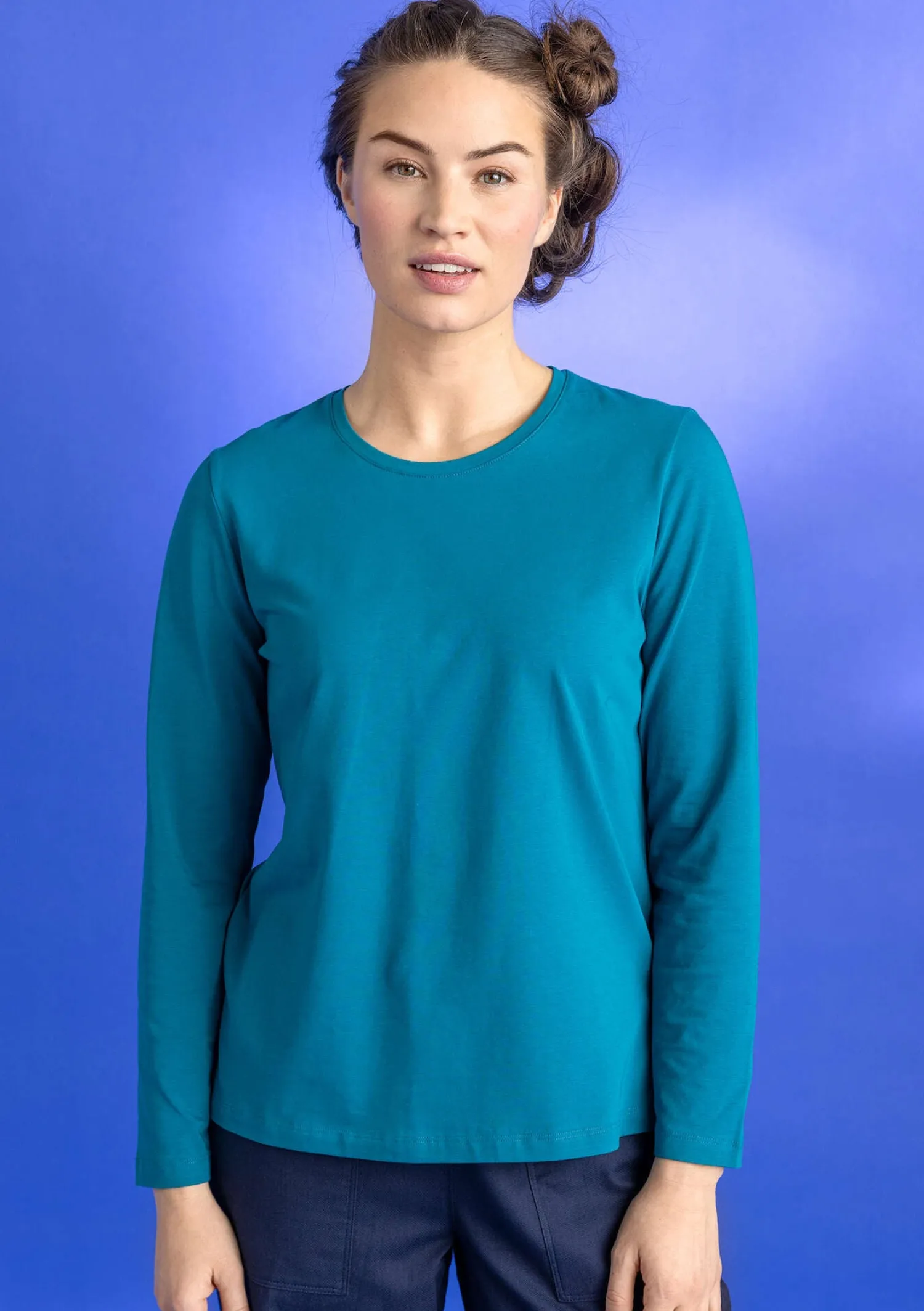 Hot Gudrun Sjödén Jerseyshirt „Ylva“ aus Bio-Baumwolle/Elasthan hellpetrol