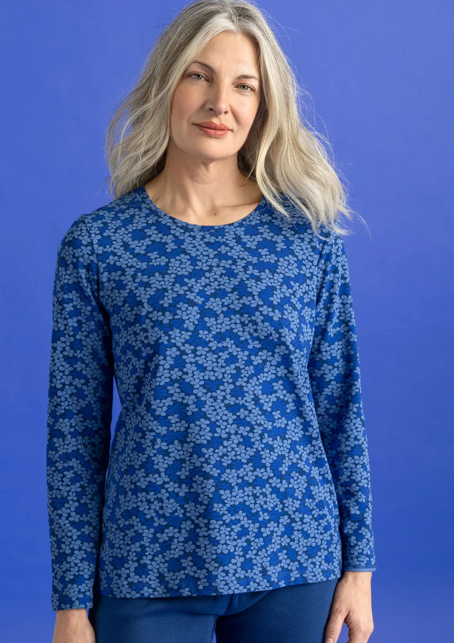 New Gudrun Sjödén Jerseyshirt „Ylva“ aus Bio-Baumwolle/Elasthan feder
