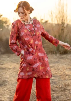 New Gudrun Sjödén Jerseytunika „Flyttfågel“ aus Bio-Baumwolle meeresgrün