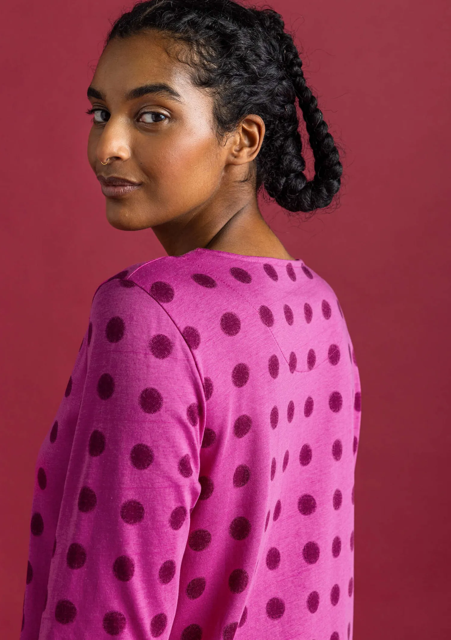 Sale Gudrun Sjödén Jerseytunika „Tyra“ aus Bio-Baumwolle/Modal malachit-gemustert