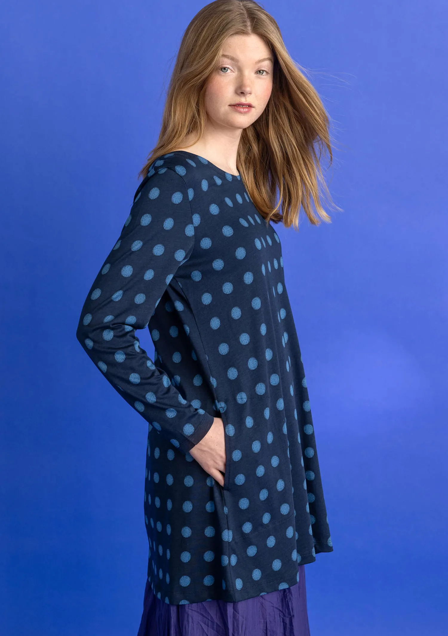 Sale Gudrun Sjödén Jerseytunika „Tyra“ aus Bio-Baumwolle/Modal malachit-gemustert