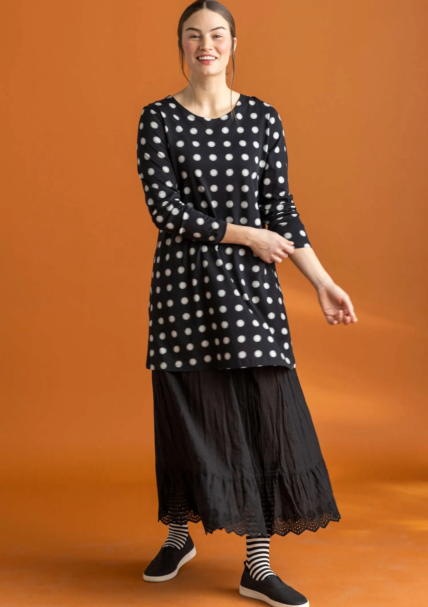 Sale Gudrun Sjödén Jerseytunika „Tyra“ aus Bio-Baumwolle/Modal malachit-gemustert