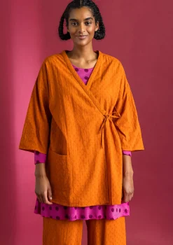Outlet Gudrun Sjödén Kimono aus Bio-Baumwolldobby henna