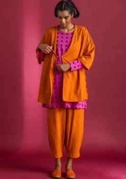 Best Gudrun Sjödén Kimono aus Bio-Baumwolldobby schwarz