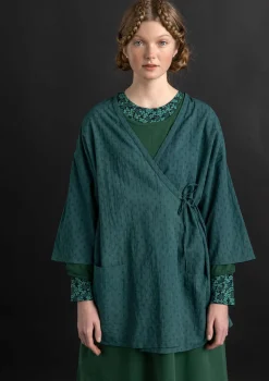 Best Gudrun Sjödén Kimono aus Bio-Baumwolldobby schwarz