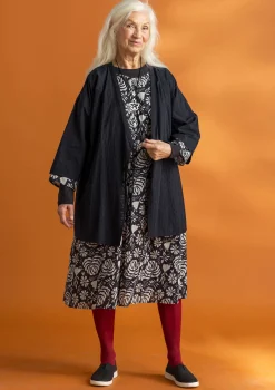 Cheap Gudrun Sjödén Kimono aus Bio-Baumwolldobby schwarz