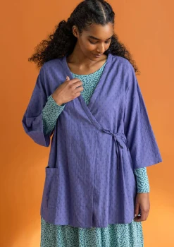 Best Gudrun Sjödén Kimono aus Bio-Baumwolldobby opalgrün