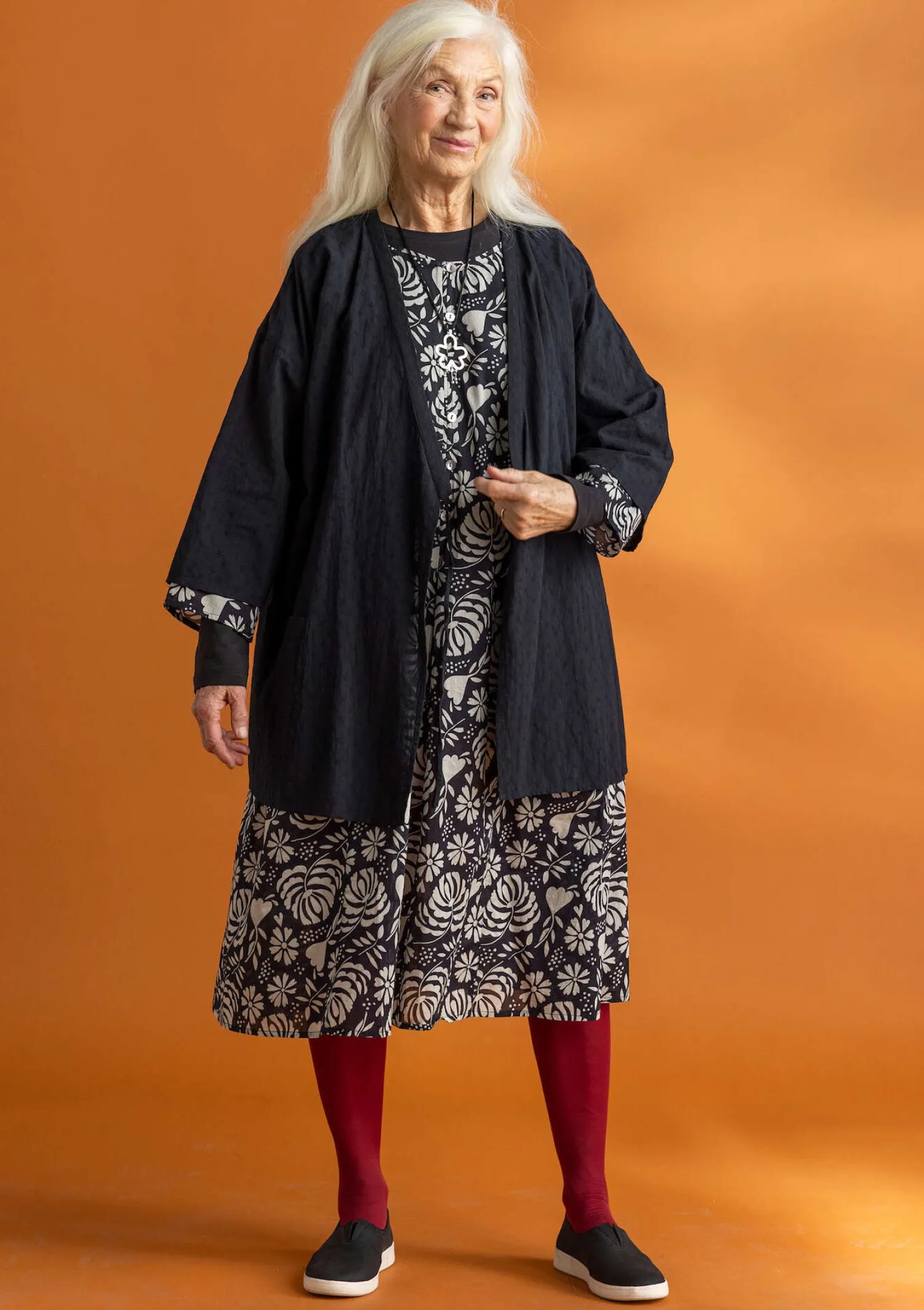 Best Gudrun Sjödén Kimono aus Bio-Baumwolldobby opalgrün