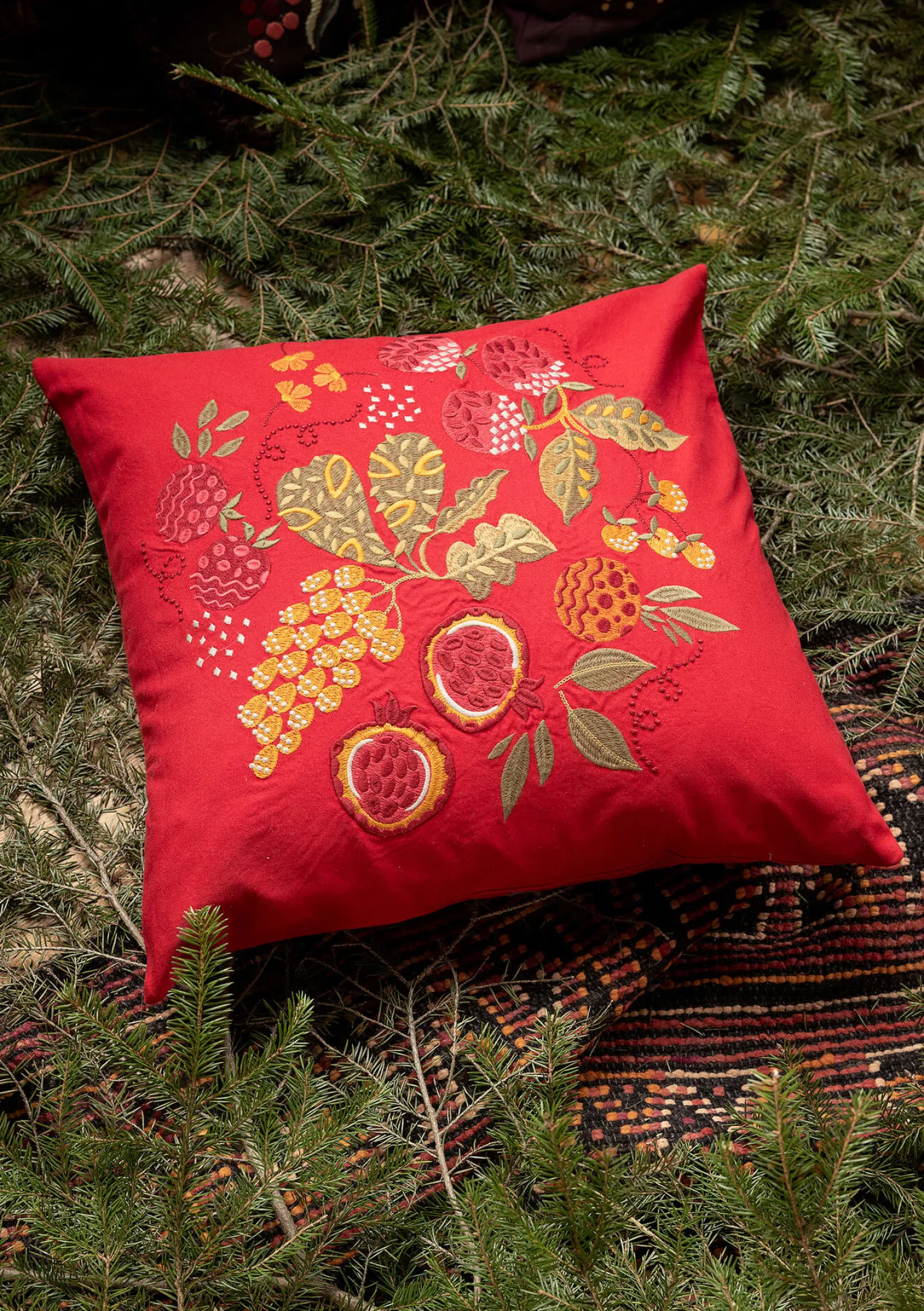 Flash Sale Gudrun Sjödén Kissenhülle „Fruits“ aus Bio-Baumwolle tomate