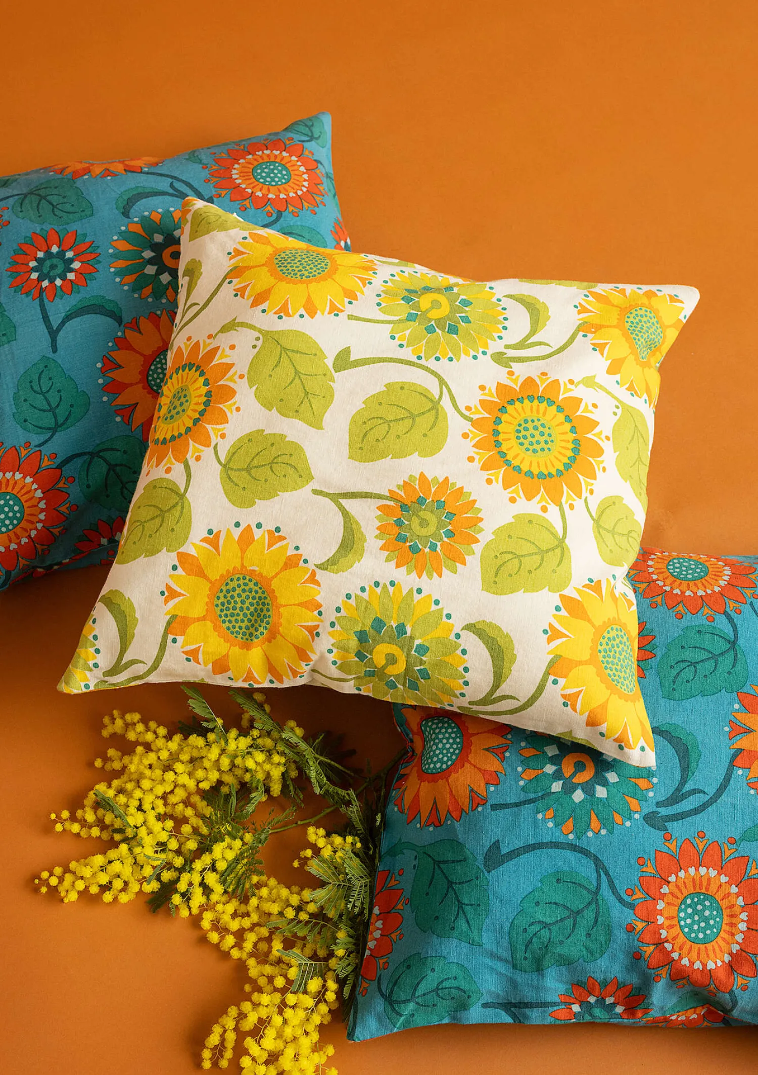 Online Gudrun Sjödén Kissenhülle „Sunflower“ aus Bio-Baumwolle/Leinen hellsand