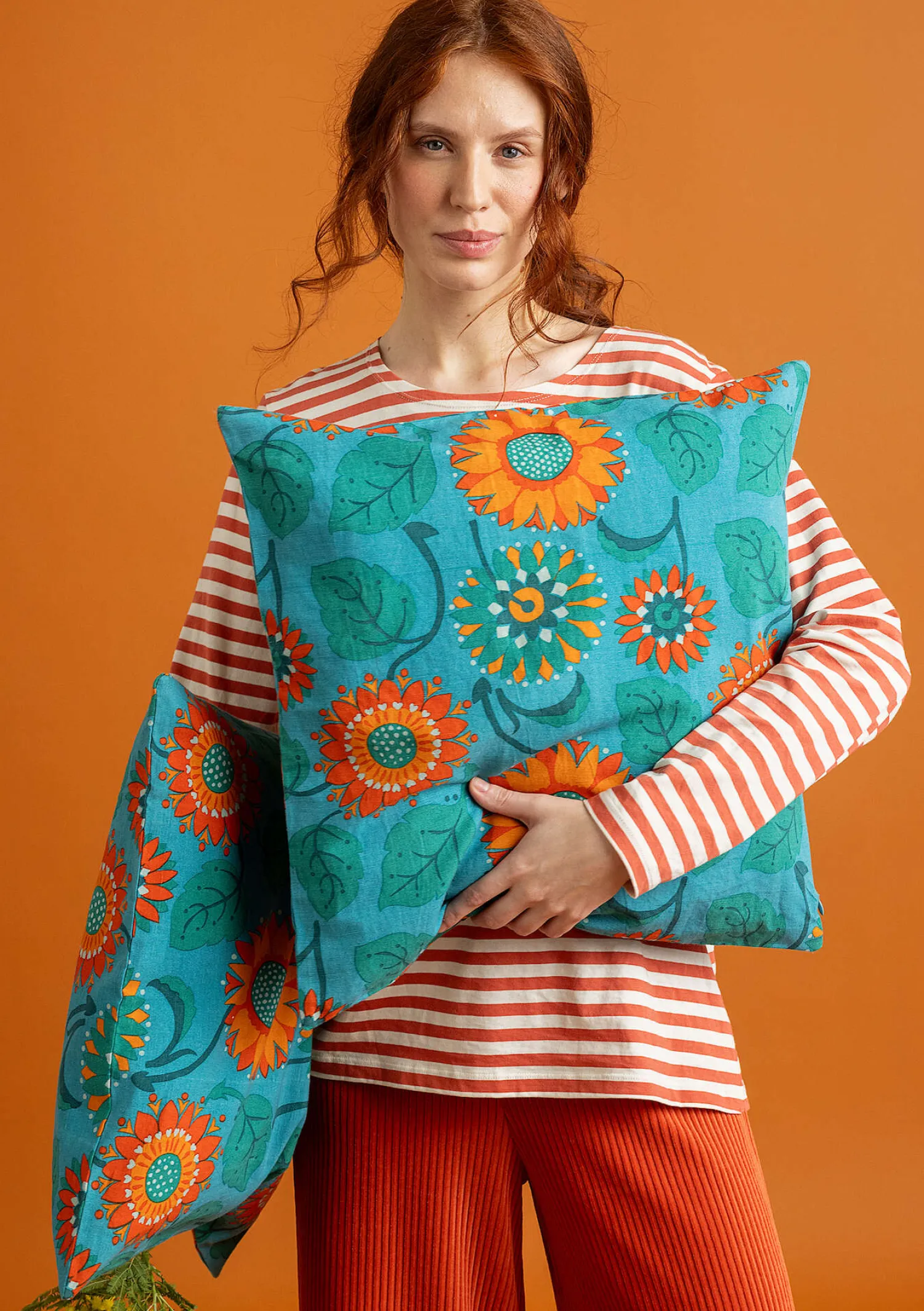 Online Gudrun Sjödén Kissenhülle „Sunflower“ aus Bio-Baumwolle/Leinen hellsand