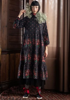 Hot Gudrun Sjödén Kleid „Asta“ aus Bio-Baumwollgewebe indigogrün