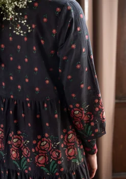 Discount Gudrun Sjödén Kleid „Asta“ aus Bio-Baumwollgewebe indigogrün