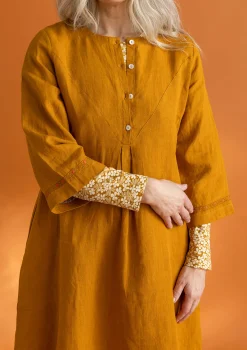 Hot Gudrun Sjödén Kleid „Asta“ aus Leinengewebe hopper-gemustert