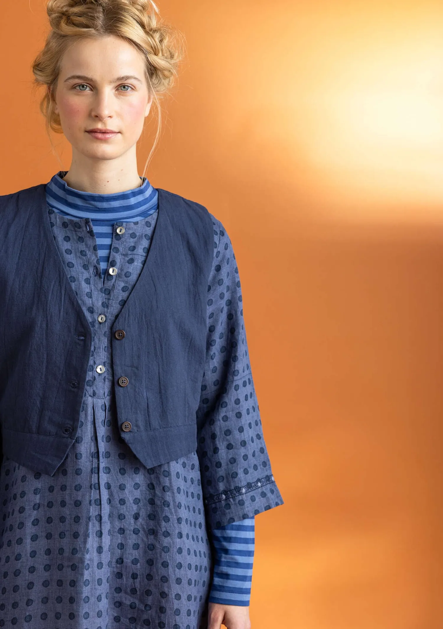 Best Gudrun Sjödén Kleid „Asta“ aus Leinengewebe schwarz