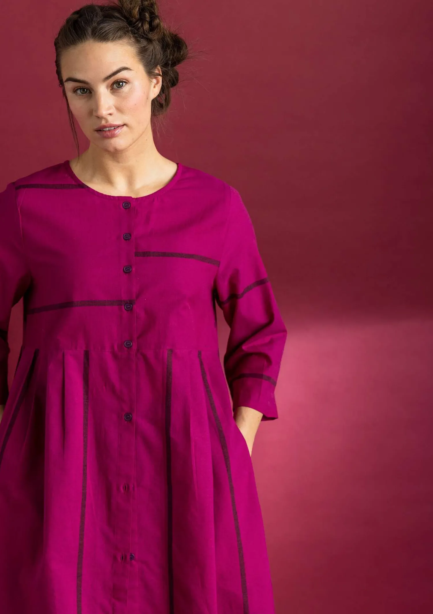 Sale Gudrun Sjödén Kleid „Ava” aus Bio-Baumwollgewebe leinenblau
