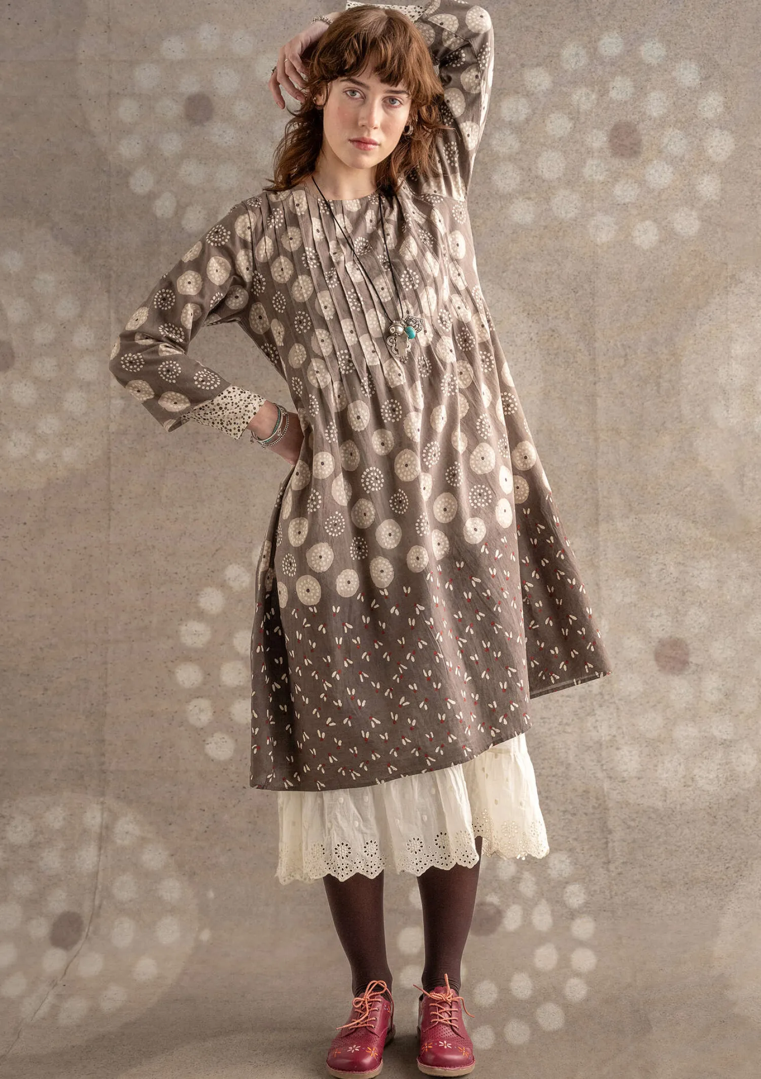 Best Sale Gudrun Sjödén Kleid „Clay“ aus Bio-Baumwollgewebe indigogrün
