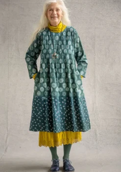 Cheap Gudrun Sjödén Kleid „Clay“ aus Bio-Baumwollgewebe indigogrün
