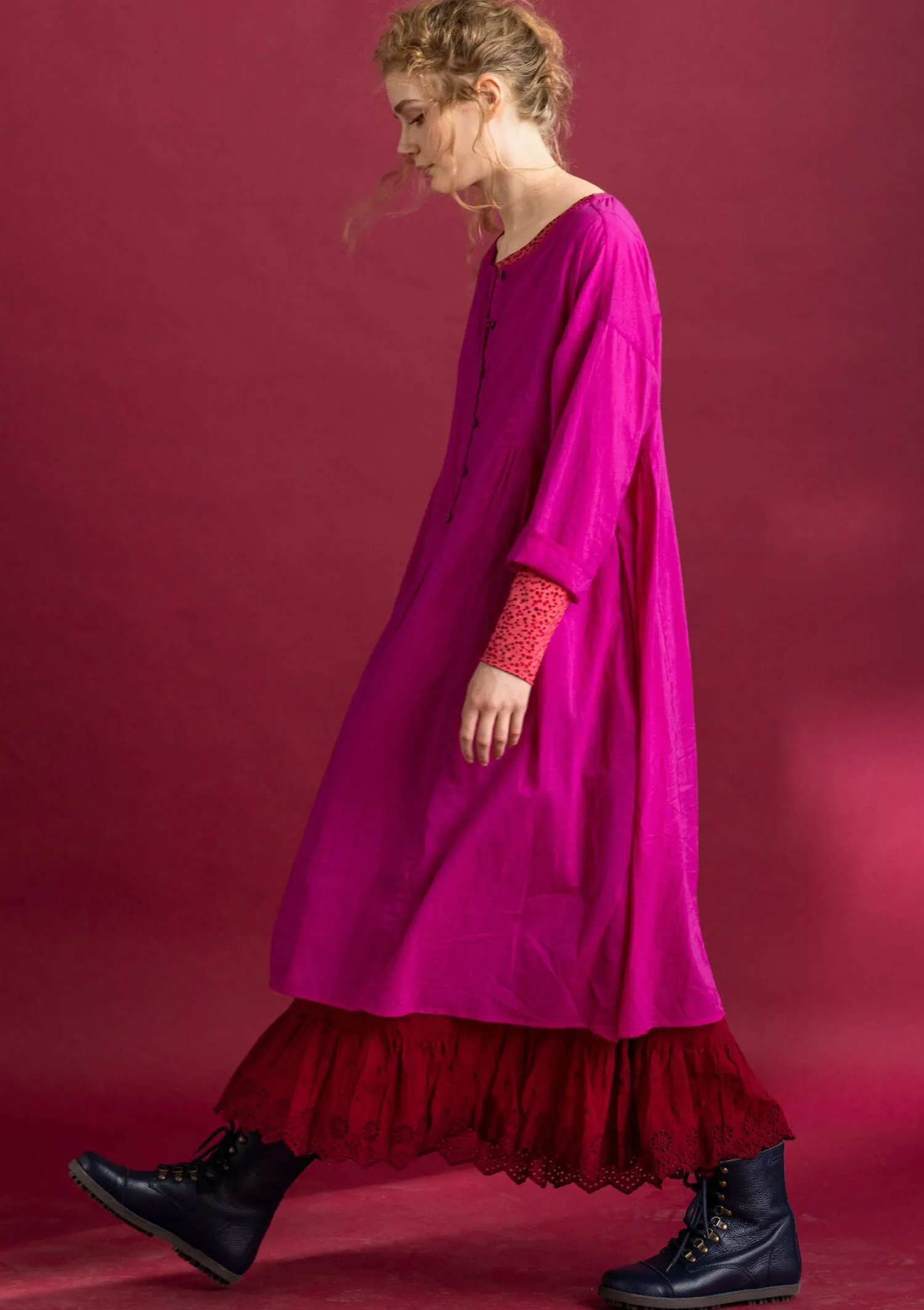 Discount Gudrun Sjödén Kleid „Hedda“ aus Bio-Baumwollgewebe opalgrün