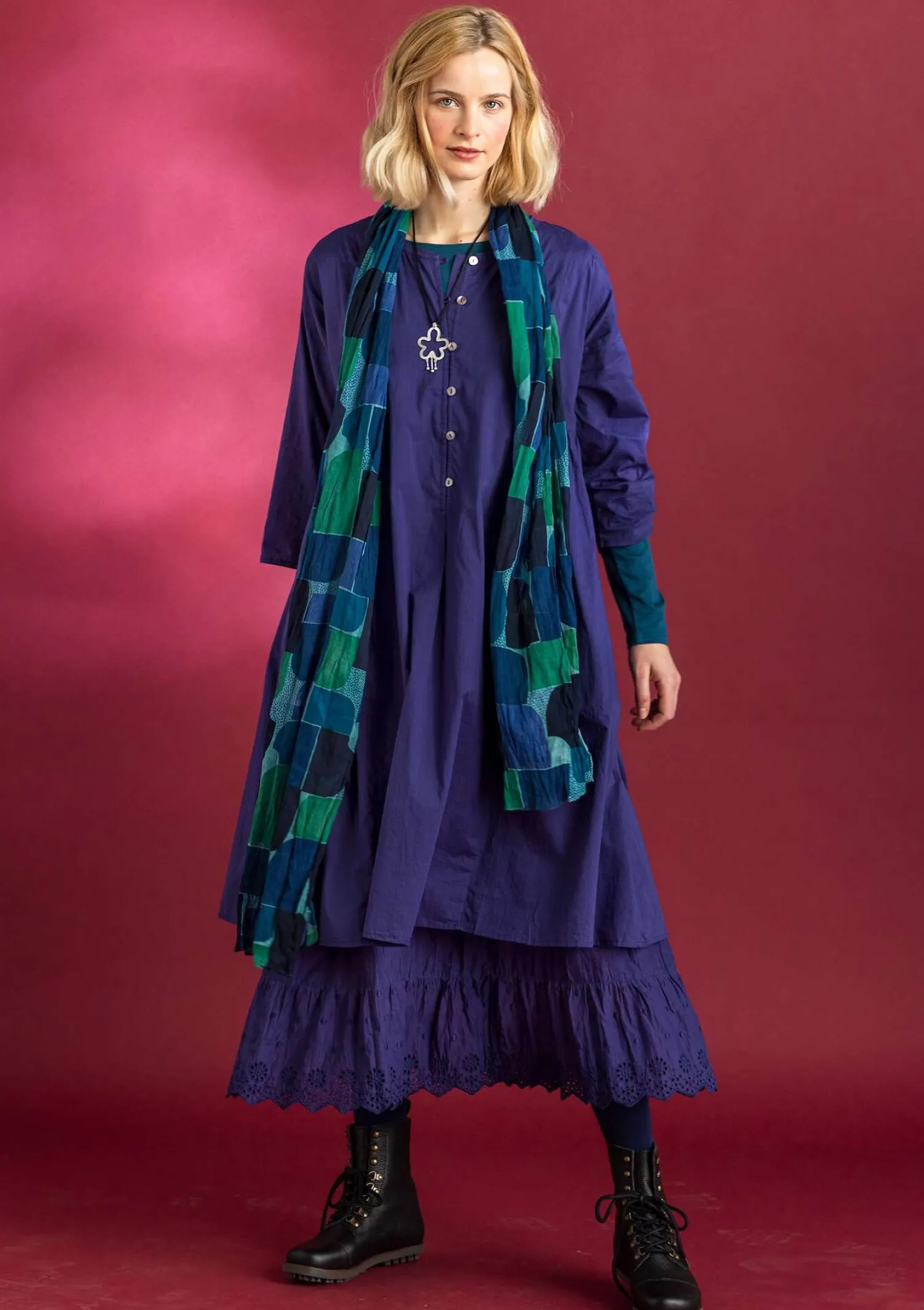 Best Gudrun Sjödén Kleid „Hedda“ aus Bio-Baumwollgewebe hellpetrol