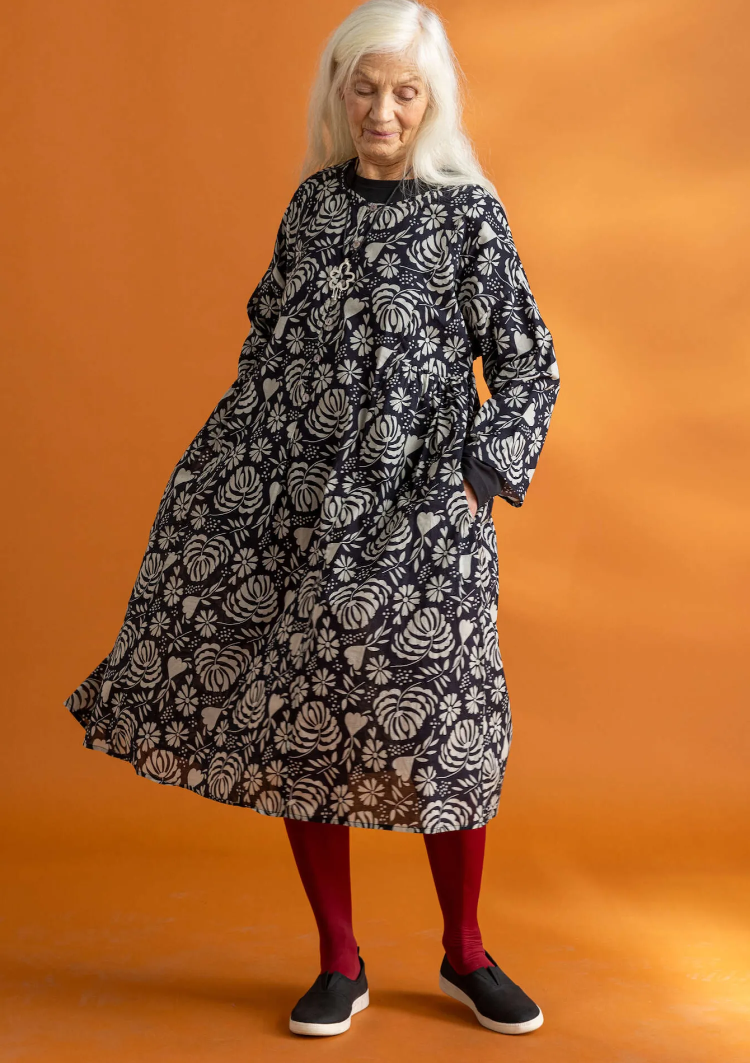 Cheap Gudrun Sjödén Kleid „Hedda“ aus Bio-Baumwollgewebe senf-gemustert
