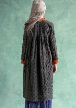 New Gudrun Sjödén Kleid „Helga“ aus Bio-Baumwollgewebe dunkelaschgrau