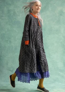 Cheap Gudrun Sjödén Kleid „Helga“ aus Bio-Baumwollgewebe dunkelaschgrau