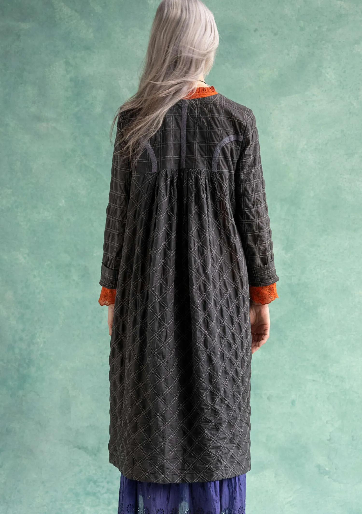 Outlet Gudrun Sjödén Kleid „Helga“ aus Bio-Baumwollgewebe dunkelpetrol